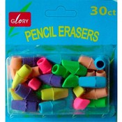 30ct. Pencil Cap Erasers