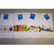 White Print Border Kitchen Towel