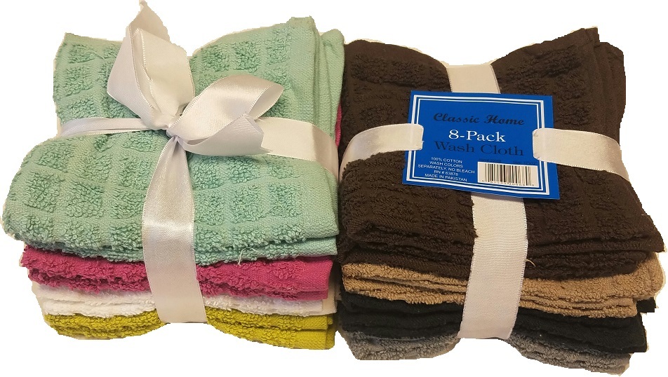 Wholesale 8Pack Washcloths DollarDays