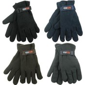 Mens Polar Fleece Gloves Assorted (More Black)