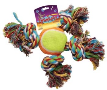 Wholesale Rope With X Tennis Ball Dog Toy(24x.39)
