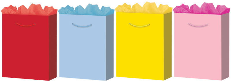 solid color gift bags