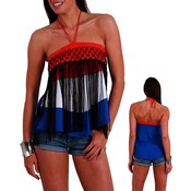 Red/White/Blue Juniors Halter Top