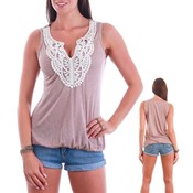 Embellished Fashion Tank Top - Mauve