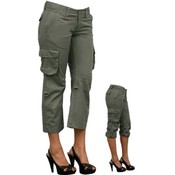 Juniors Cargo Capri Pants - Steel Green