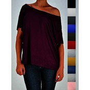 Juniors Boat Neck Jersey Off Shoulder Boxy Top