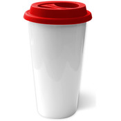 Red Double Wall Porcelain Mug