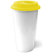 Yellow Double Wall Porcelain Mug