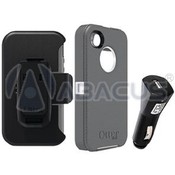 Otterbox Defender Case w/Car Charger for iPhone 4S -Gray/Wht