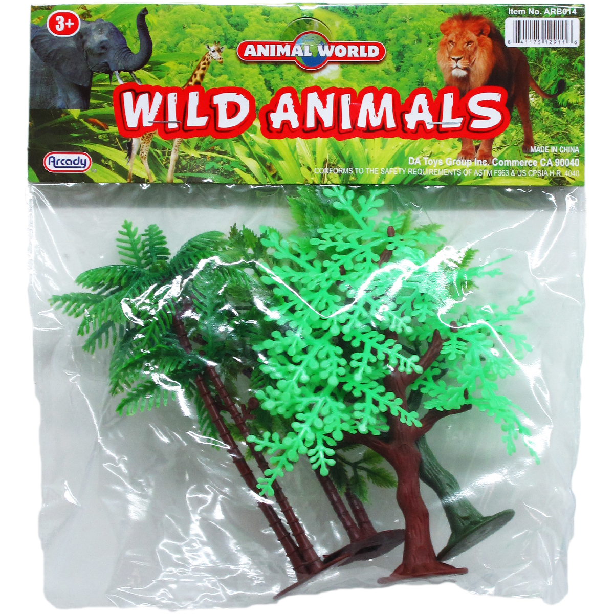 Wholesale Plastic Toy Trees Assorted, 4 Pack