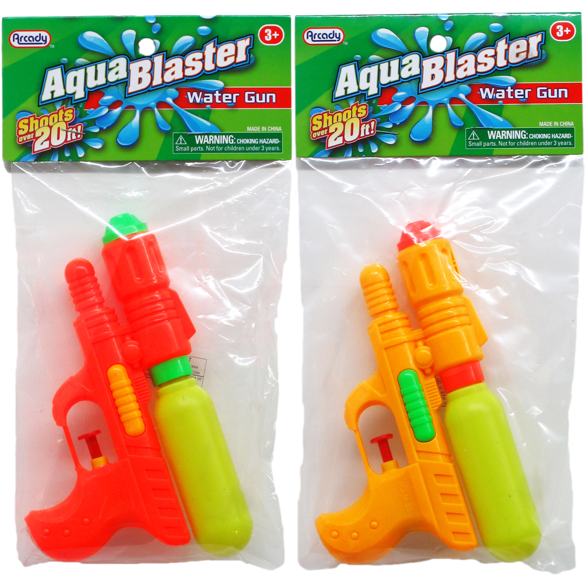 Wholesale Water Guns Assorted Colors, Plastic, 6.75"
