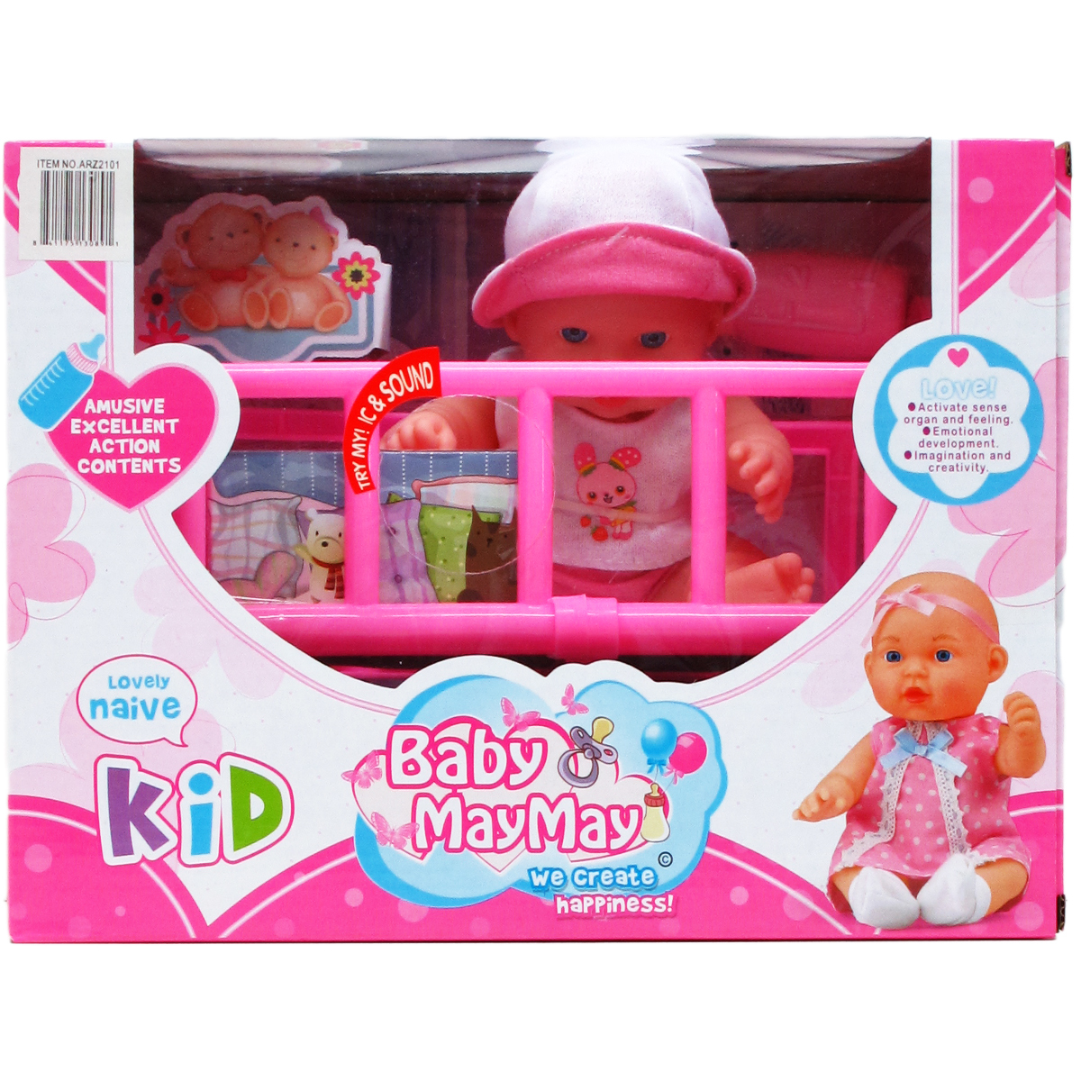 Wholesale Baby Dolls w/ Cribs 7.5"