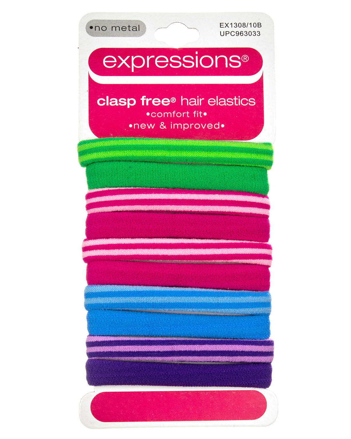 Wholesale Clasp Free Hair Elastics 10 Piece Assorted (SKU 2334281