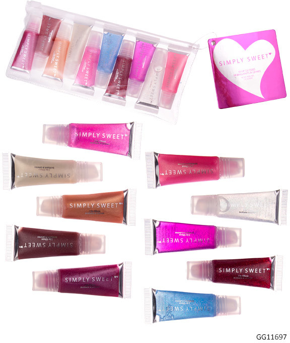 Wholesale Mini Lip Gloss Tubes in Pouch 10Pack DollarDays