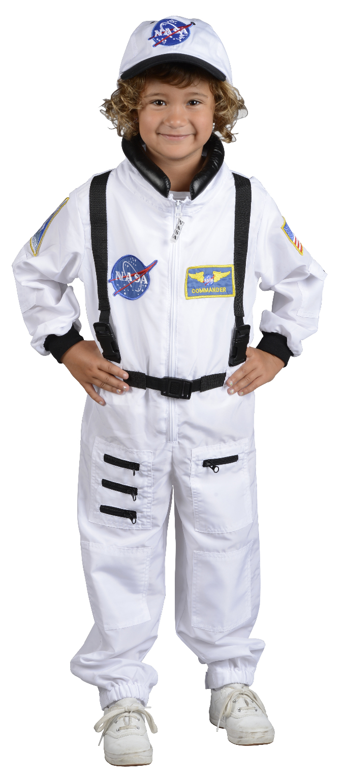 Jr. Astronaut Suit W / Embroidered Cap, Size 4 / 6 (White)(6x.03)