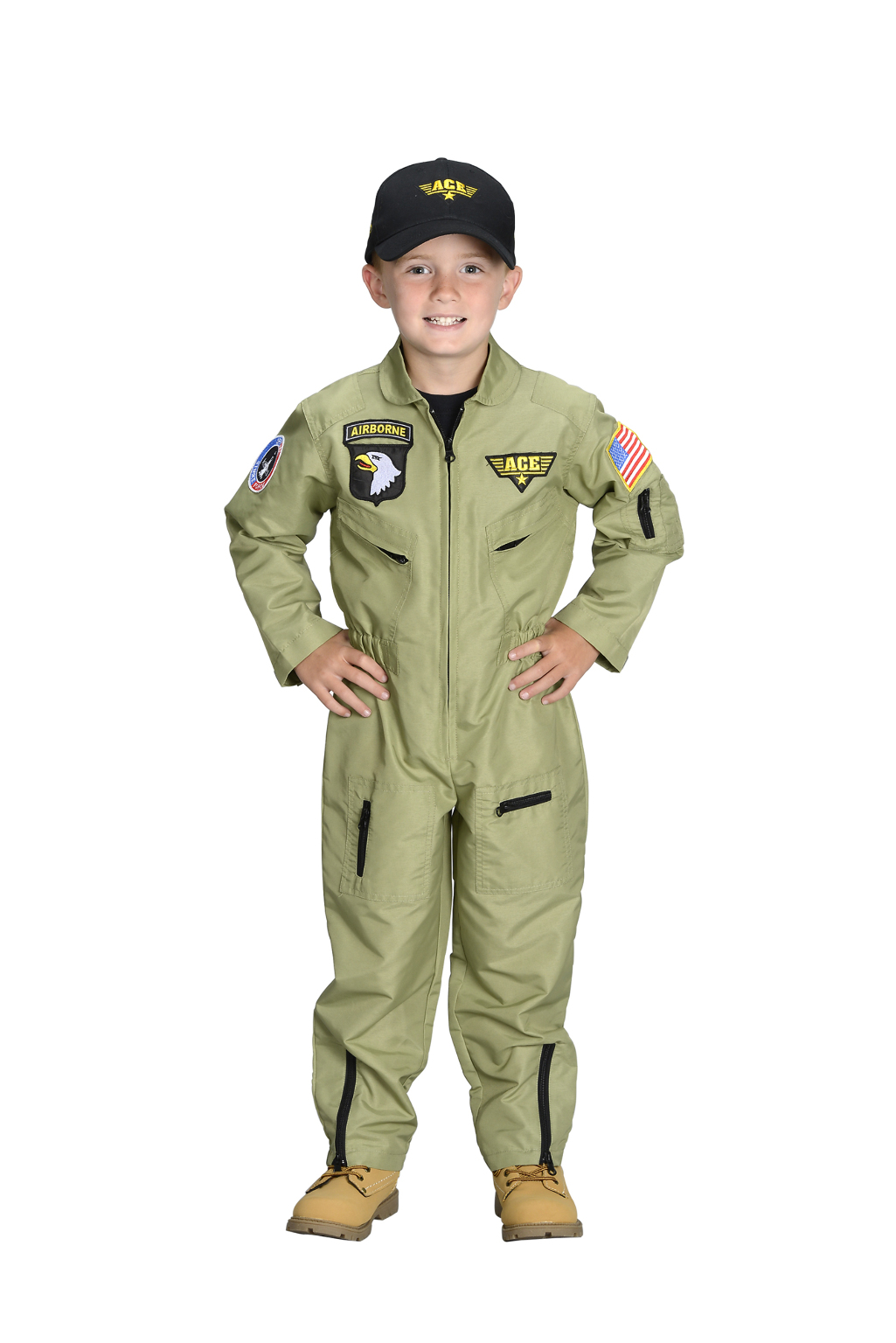 Jr. Fighter Pilot Suit, With Embroiderec Cap, Size 8 / 10(6x.76)