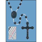 17" Molded Cord Rosary - White