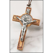 Olive Wood St Benedict Cross