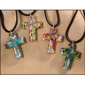 Glass Cross Pendants