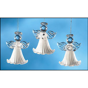 Pearlized Glass Angel Ornament