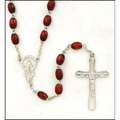 Cordovan Wood Oval Rosary