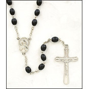 Black Wood Oval Rosary
