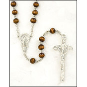 7 mm Brown Wood Round Rosary