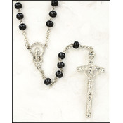 Black Wood Round Rosary