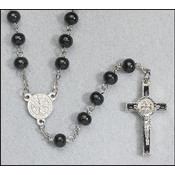 6 mm Black Wood St Benedict Rosary