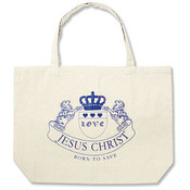 Jesus Christ, Born to Save Designer-Look Tote Bag