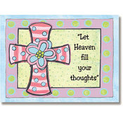 Pink Cross with Flower Magic Sticker
