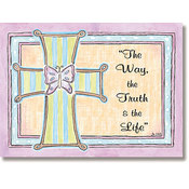 Cross with Butterfly Magic Sticker