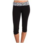 Cheetah Print Fold Over Capri Yoga Pants