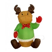Four Foot Christmas Inflatable Sitting Reindeer Bl