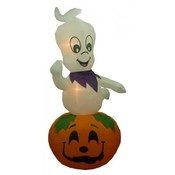 9' Animated Halloween Inflatable Ghost on Pumpkin
