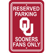 Oklahoma Sooners-12" X 18" Plastic Parking Sign