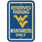West Virginia Mountaineers-12" X 18" Plastic Parking Sign