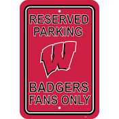 Wisconsin Badgers-12" X 18" Plastic Parking Sign