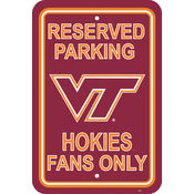 Virginia Tech Hokies-12" X 18" Plastic Parking Sign