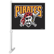 Pittsburgh Pirates Car Flag w/Wall Bracket