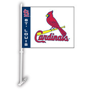 St. Louis Cardinals Car Flag w/Wall Bracket