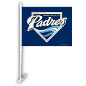San Diego Padres Car Flag w/Wall Bracket