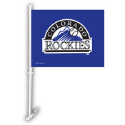 Colorado Rockies Car Flag w/Wall Bracket