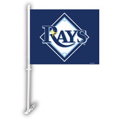Tampa Bay Rays Car Flag w/Wall Bracket