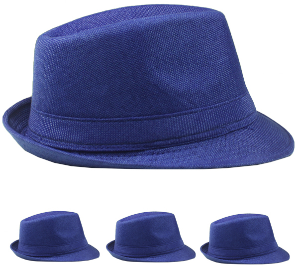 Wholesale Casual Fedora Hats One Size, Classic Blue
