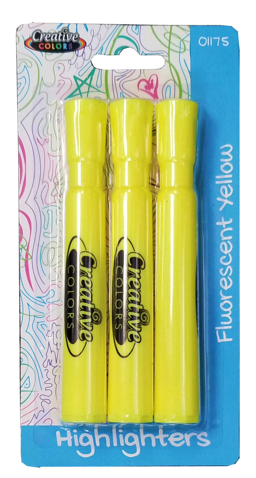 Wholesale 3Pack Yellow Highlighters (SKU 2315656) DollarDays
