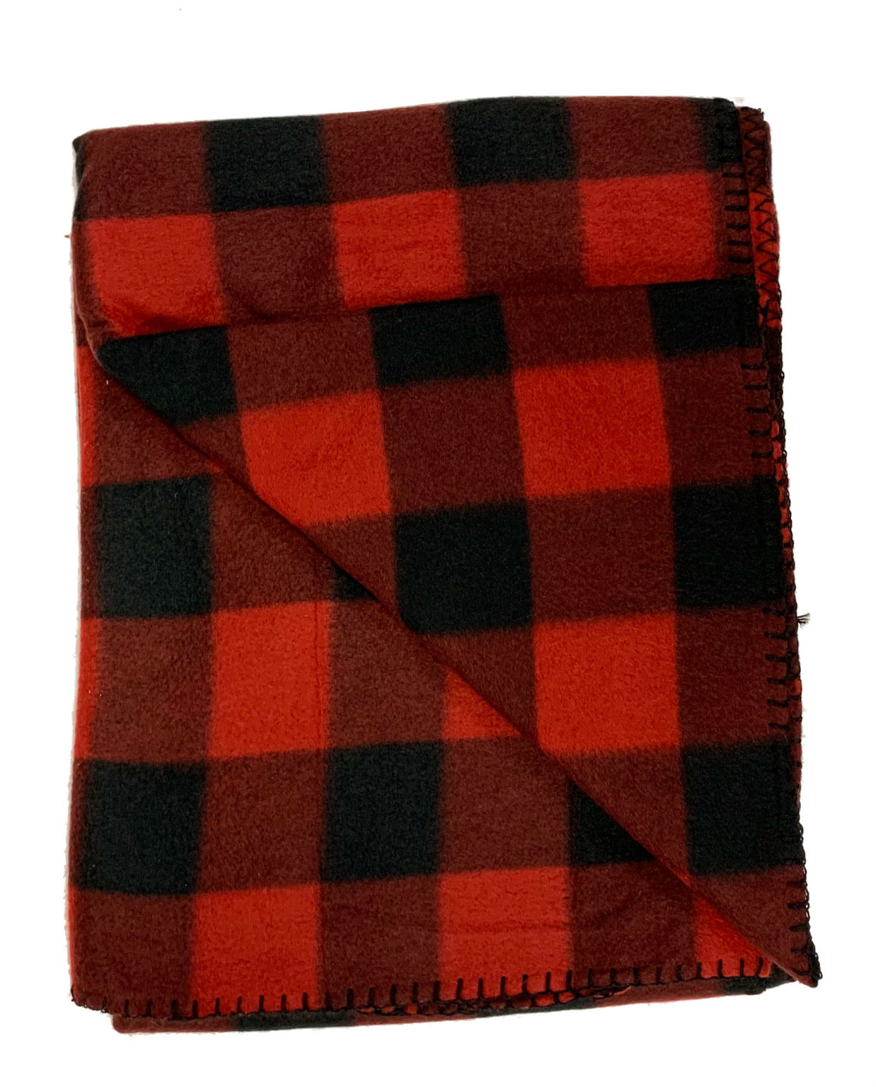 Wholesale Plaid Fleece Blanket 49" x 63" Red/Black DollarDays