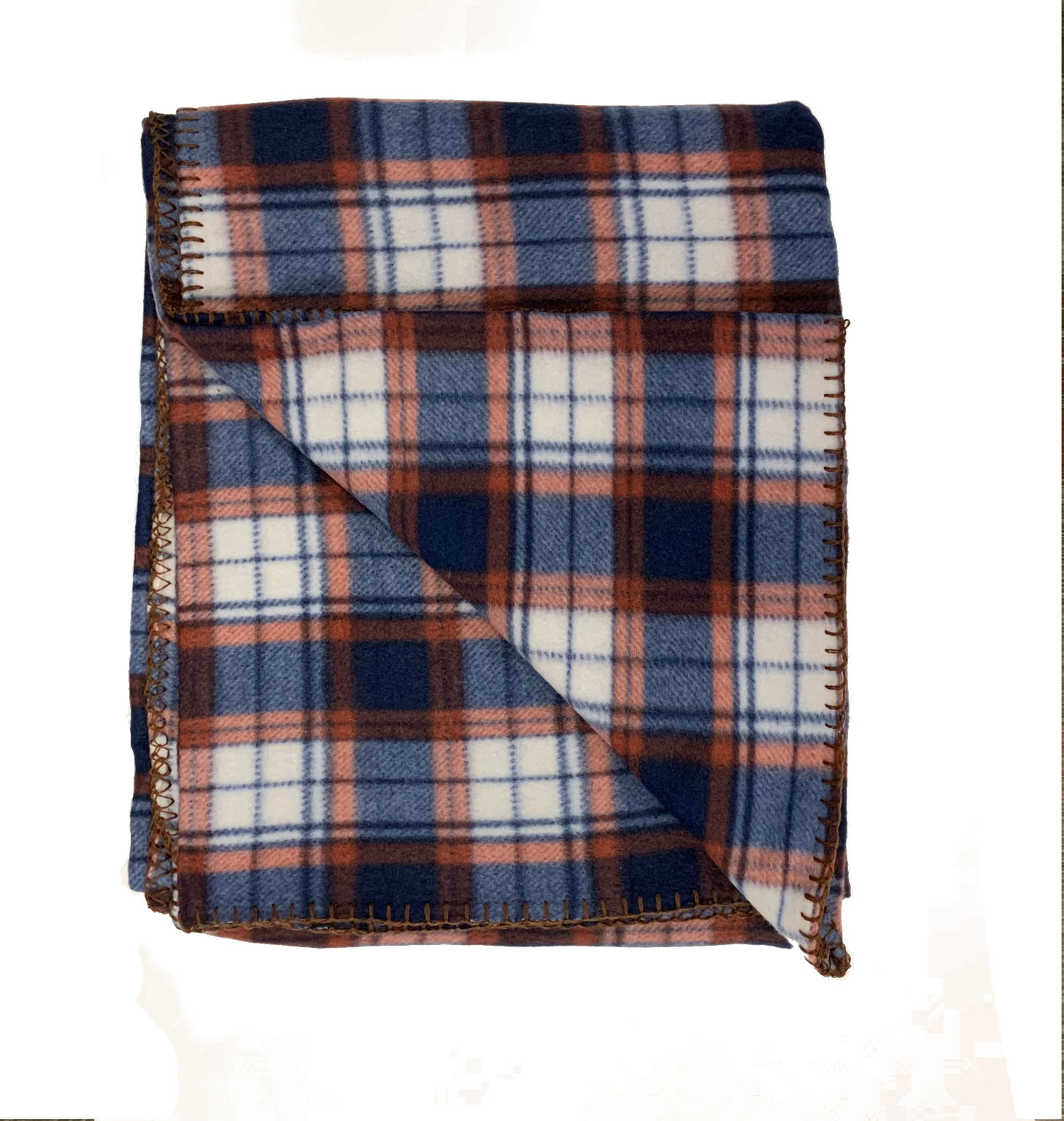 Wholesale Plaid Fleece Blanket 49" x 63" Blue/Red DollarDays
