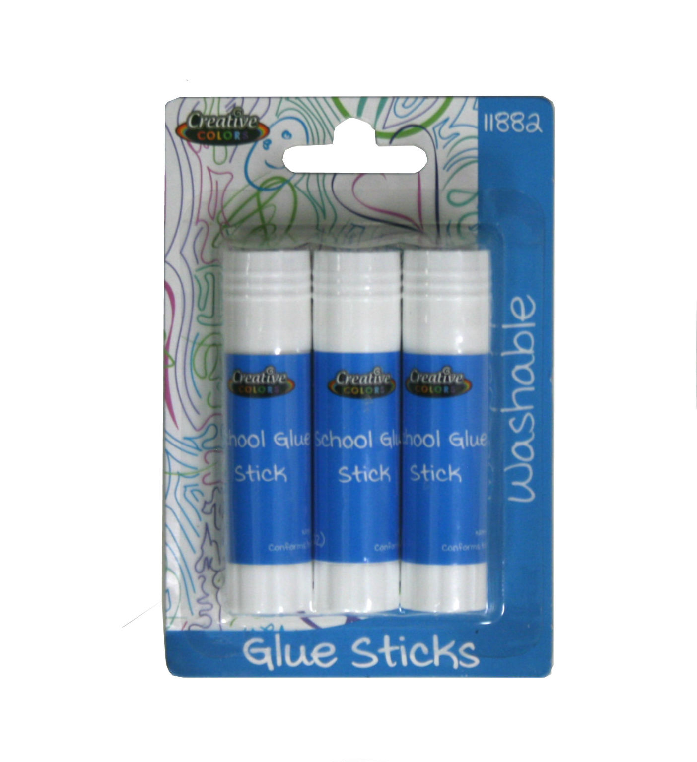 Wholesale Creative Colors White Glue Sticks Washable, 8 gram, 3 Pack