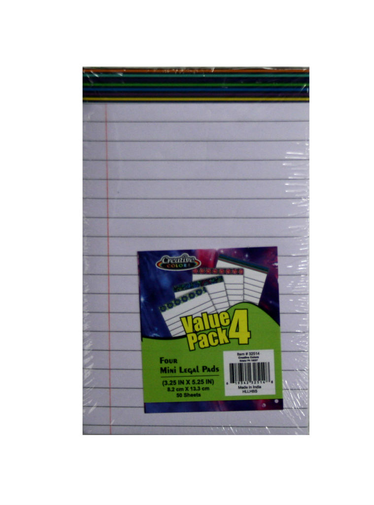 Wholesale Mini Legal Pads 4/Pack DollarDays